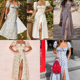 Wholesale Leopard Print Casual Dresses 2021 New Arrival Sleeeveless Side Split Womens Dress Fashion Streetwear
