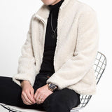 Mens Winter Slim Fit Short Shearling Jacket Real Wool Lining Office Work Coat Biker Man Suede Leather Outwear Coats Plus Size