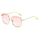ENOCH | S2068 - Women Metal Flat Lens Square Sunglasses