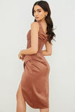 A5336 Summer Casual Sexy One Shoulder Women Midi Dress Slide Cut Out Clothing Dress