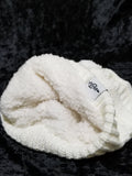 Fear0 NJ Warmest Plush Insulated Black/Gray/White Knit Cable Pom-Pom Beanie Hat
