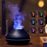 Newest RGB Light Flame Aroma Diffuser 130Ml 3d Colorful Flame Humidifier Fire Volcano Diffuser