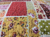 DaDa Bedding Multi Colorful Floral Red Patchwork Quilted Coverlet Bedspread Set (DXJ103269)