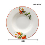 The American Dinnerware Set Azalea Bone China Steak Plate Soup Plate