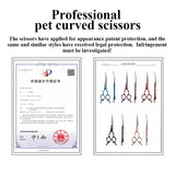 Fenice Professional Symmetrical Handle 6.5 Inch Curved Animal Grooming Scissors