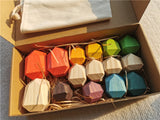 Wooden Rainbow Stacking Balance Stones for Kids Educations