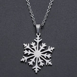 Snowflake Stainless Steel Charm Necklace for Women Dropshipping Accept OEM Order Wholesale Fashion Jewelry Necklaces