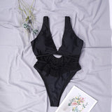 European and American Swimsuit Black Mesh