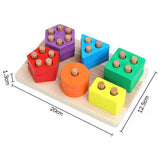 Montessori Graphic Wooden Animal Shape Puzzles for Kids Education
