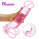Soft Jelly Dildo Realistic Penis Strong Suction Cup Anal Butt Plug Dick Toy for Adult Erotic G-Spot Orgasm Sex Toys for Woman