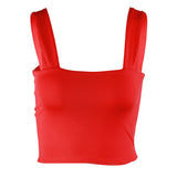 Polyester Summer Shirt Workout Crop Top Women's Black Tank Tops