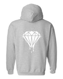 Men's/Unisex Zip-Up Hoodie Live The Diamond Life; "Diamond" Print