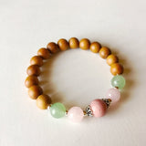 Sandalwood, Aventurine, Rose Quartz & Rhodonite Sterling Silver