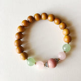 Sandalwood, Aventurine, Rose Quartz & Rhodonite Sterling Silver