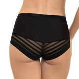 Elegant High Waist Semi Sheer Briefs Panty Gorteks