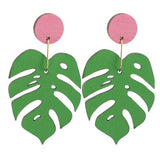 Monstera Pink Dot Dangles