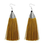 Tropical tassel African drop earrings thread earrings