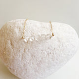 Crystal Quartz Square Minimalist Necklace