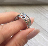 Swirls Sterling Silver Band