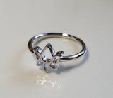 Simple Lotus Flower Sterling Silver Ring