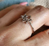 Simple Lotus Flower Sterling Silver Ring