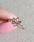 Simple Lotus Flower Sterling Silver Ring
