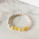 Rose Quartz, White Howlite & Yellow Calcite Bracelet
