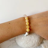 Rose Quartz, White Howlite & Yellow Calcite Bracelet