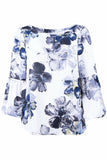 Jessica Rose Floral Boatneck Bishop Sleeved Blouse