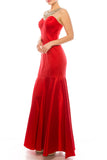 Joanna Chen Embellished Illusion Neck Sleeveless Zipper Back Mermaid