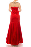 Joanna Chen Embellished Illusion Neck Sleeveless Zipper Back Mermaid