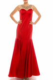 Joanna Chen Embellished Illusion Neck Sleeveless Zipper Back Mermaid