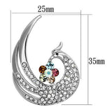 LO2773 Imitation Rhodium White Metal Brooches with
