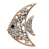 LO2787 Flash Rose Gold White Metal Brooches with