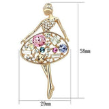 LO2818 Flash Rose Gold White Metal Brooches with