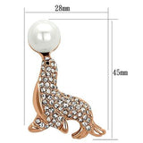 LO2873 Flash Rose Gold White Metal Brooches with