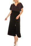 London Times Metallic Belted Culotte Jumpsuit - shopwishi 