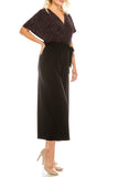 London Times Metallic Belted Culotte Jumpsuit - shopwishi 