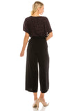 London Times Metallic Belted Culotte Jumpsuit - shopwishi 