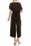 London Times Metallic Belted Culotte Jumpsuit - shopwishi 