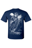 Men's T Shirt Biker Bulldog Cats Suck Canines Rule Tee