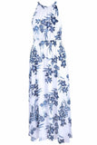 Nine West Floral Print Halter Neck A-Line Maxi Dress - shopwishi 