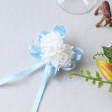Lovegrace Wrist Corsages Bracelet Foam White Rose Wrist Flowers for Bridesmaid Bracelet Wedding Accessories Bridal Hand Flower