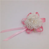 Lovegrace Wrist Corsages Bracelet Foam White Rose Wrist Flowers for Bridesmaid Bracelet Wedding Accessories Bridal Hand Flower