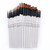 12 pcs/set Nylon Hair Watercolor Paint Brush Pen Set for Learning DIY Wooden Handle Oil Acrylic Painting Art Brushes Supplies