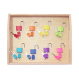 Montessori Wooden Tray Lock Set Board for Children