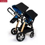 RU free shipping !Twins baby stroller black light baby stroller Multifunction double baby stroller Aluminum alloy  prams