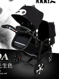 RU free shipping !Twins baby stroller black light baby stroller Multifunction double baby stroller Aluminum alloy  prams