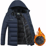 Hooded Winter Coat Men Thick Warm Mens Winter Jacket Father's Gift Parka
