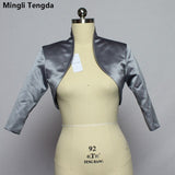 New Gold Satin Wedding Bolero Tippet Shrug Bridal Jacket Stole Wrap 3/4 Sleeve